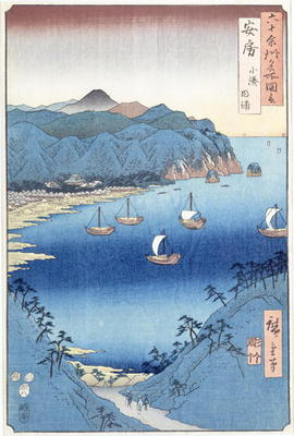 Kominato Bay, Awa Province (woodblock print) a Ando oder Utagawa Hiroshige
