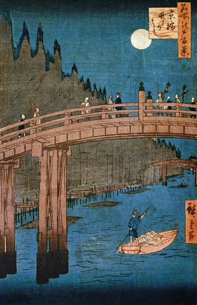 Kyoto bridge moonlight, from the series ''100 Views of Famous Place in Edo'', pub. 1855 a Ando oder Utagawa Hiroshige