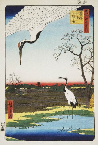 Mikawa Island, Kanasugi, and Minowa (One Hundred Famous Views of Edo) a Ando oder Utagawa Hiroshige
