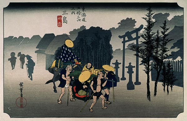 Nebbia mattutina di Mishima (da "53 stazioni di Tokaido") a Ando oder Utagawa Hiroshige