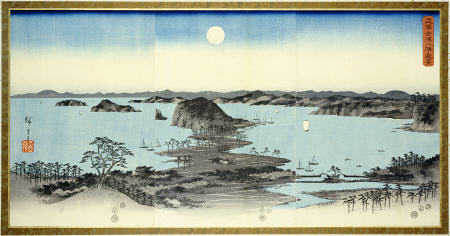 Night View Of Eight Excellent Sceneries Of Kanazawa In Musashi Province a Ando oder Utagawa Hiroshige