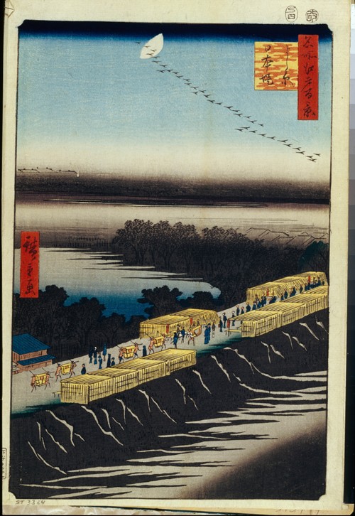 Nihon Embankment and Yoshiwara (One Hundred Famous Views of Edo) a Ando oder Utagawa Hiroshige
