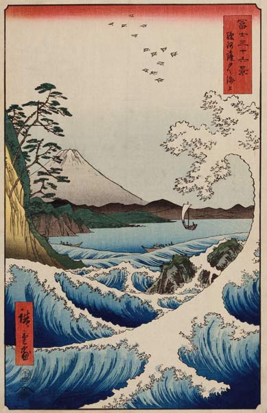 The Sea off Satta in Suruga Province (From the series "Thirty-Six Views of Mount Fuji") a Ando oder Utagawa Hiroshige