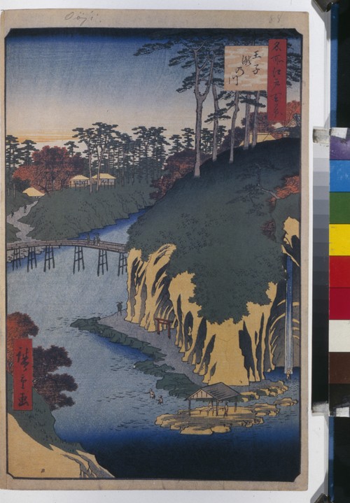 The Takinogawa in Oji (One Hundred Famous Views of Edo) a Ando oder Utagawa Hiroshige