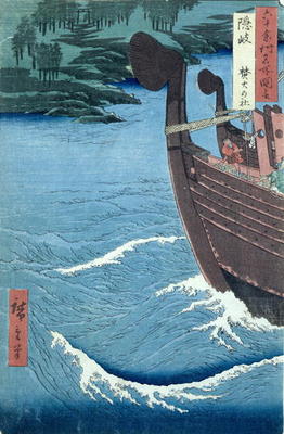 Takuki Shrine, Oki Province (woodblock print) a Ando oder Utagawa Hiroshige