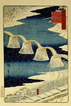 The Brocade Bridge In Snow a Ando oder Utagawa Hiroshige