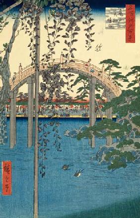 The Bridge with Wisteria or Kameido Tenjin Keidai, plate 57 from ''100 Views of Edo''