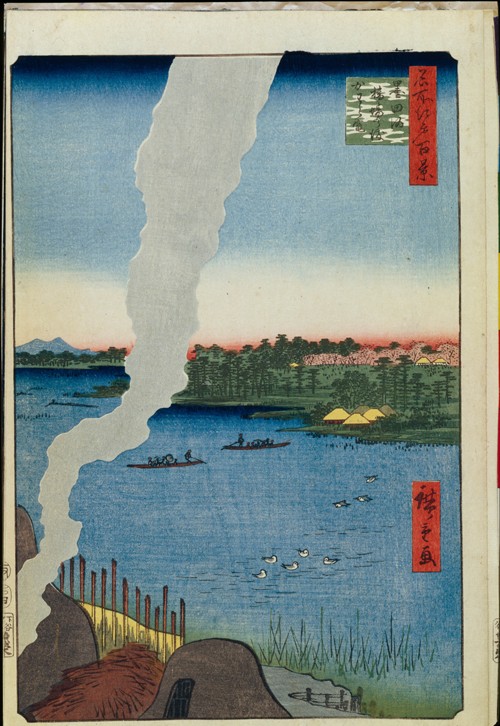 Kilns and the Hashiba Ferry on the Sumida River (One Hundred Famous Views of Edo) a Ando oder Utagawa Hiroshige