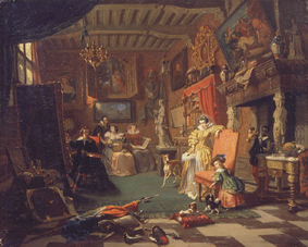 Sir Anthonis von Dyck, painting a portrait a André Blumeau