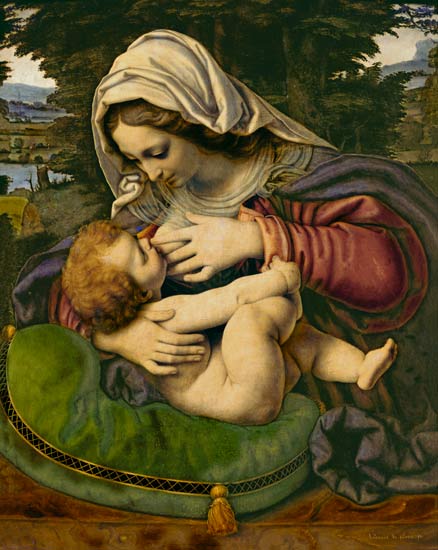 The Madonna with the green cushion a Andrea de Solario