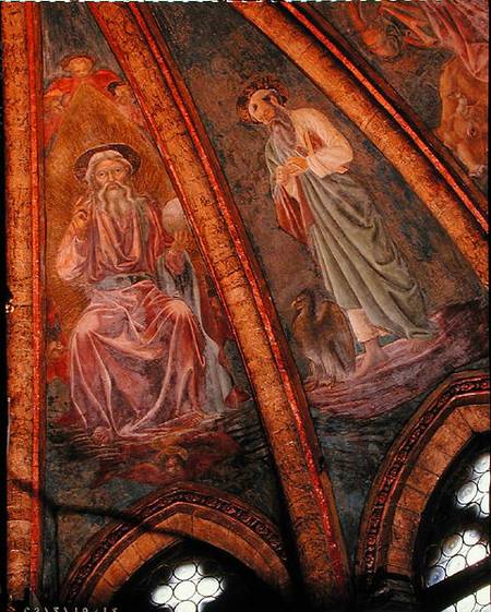God the Father and St John, from the Vault of the Apse in the Chapel of St Tarasius a Andrea del Castagno