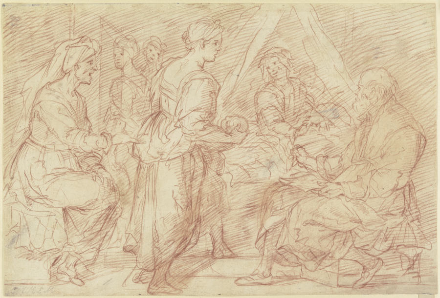 Die Geburt Johannes des Täufers aus dem Wandfresko im Chiostro dello Scalzo, Florenz a Andrea del Sarto