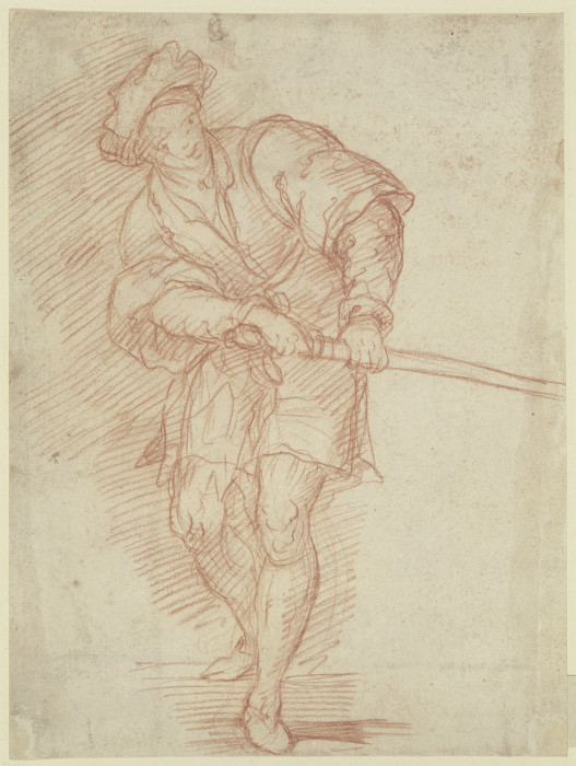 Junger Mann, der das Schwert zieht a Andrea del Sarto