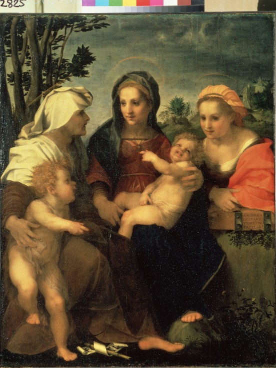 Virgin and Child with Saints Catherine, Elisabeth and John the Baptist a Andrea del Sarto