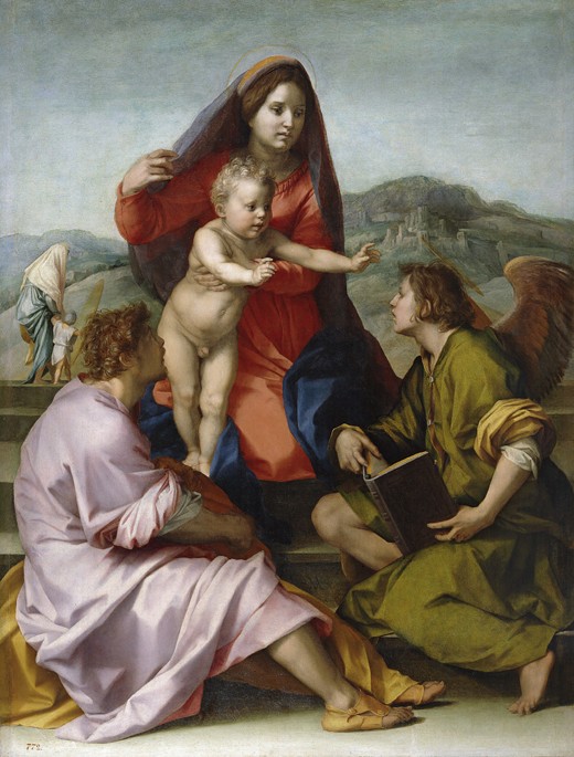 Madonna and Child with Saint Matthew and the Angel a Andrea del Sarto