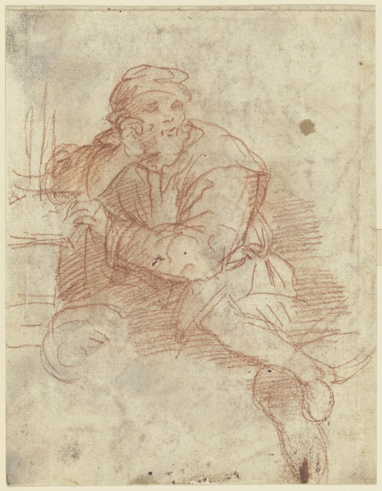 Sitzender Mann mit aufgestütztem Arme a Andrea del Sarto