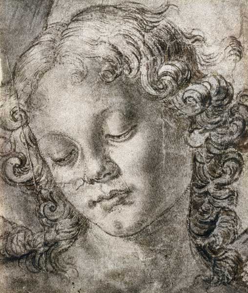 Head of Angel a Andrea del Verrocchio