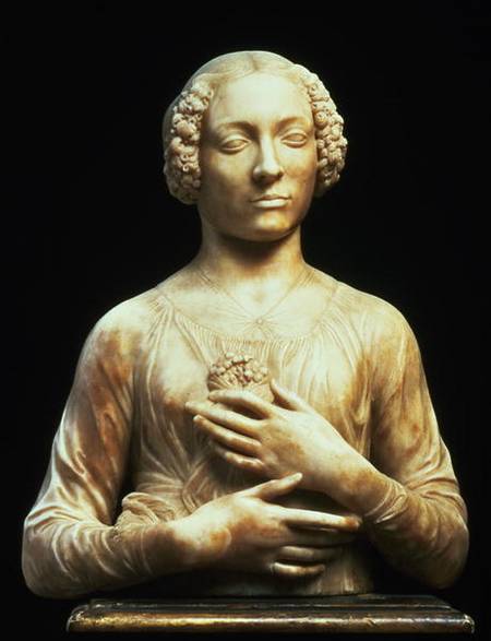 Young woman with a bunch of flowers, or "Flora", thought to be Lucrezia Donati, bust a Andrea del Verrocchio