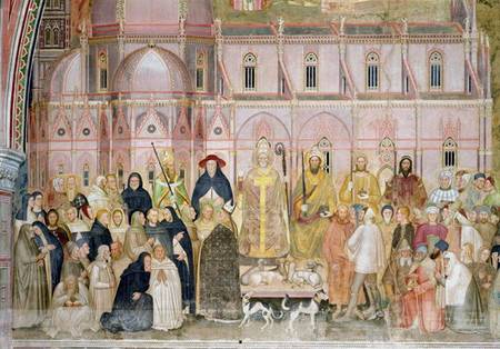 The Church Militant and Triumphant, detail of the secular authorities with Santa Maria del Fiore in a Andrea  di Bonaiuto