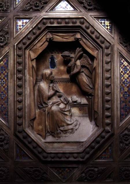 Tabernacle, detail of the Annunciation of the Virgin a Andrea di Cione Orcagna