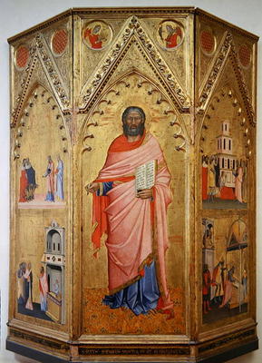 The 'St. Matthew and Scenes from the Life', altarpiece, detail of central panel, c.1367-70 (tempera a Andrea di Cione Orcagna