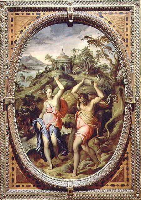 Deucalion and Pyrrha a Andrea di Mariotto del Minga