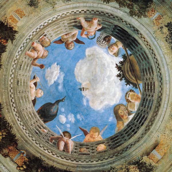 Camera degli Sposi - Ceiling Fresko, Palazzo Ducale, Mantua, Italy a Andrea Mantegna