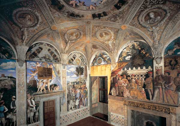Camera degli Sposi, Frescos a Andrea Mantegna