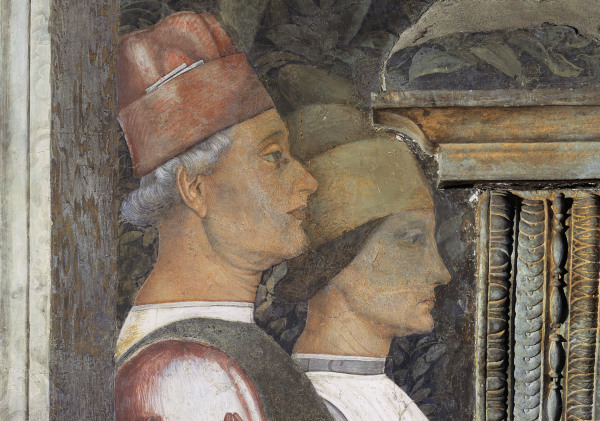 Camera d.Sposi, Courtiers a Andrea Mantegna