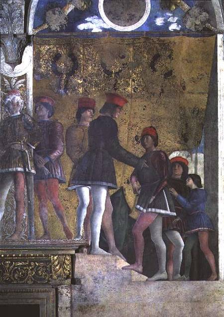 Courtiers from the court of Marchese Ludovico Gonzaga III of Mantua, from the Camera degli Sposi or a Andrea Mantegna