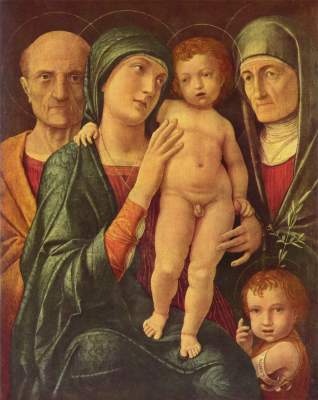 Holy family with the holy Elisabeth and the Johannesknaben a Andrea Mantegna