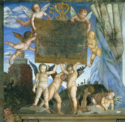 Putti Reggitarga - Camera degli Sposi a Andrea Mantegna