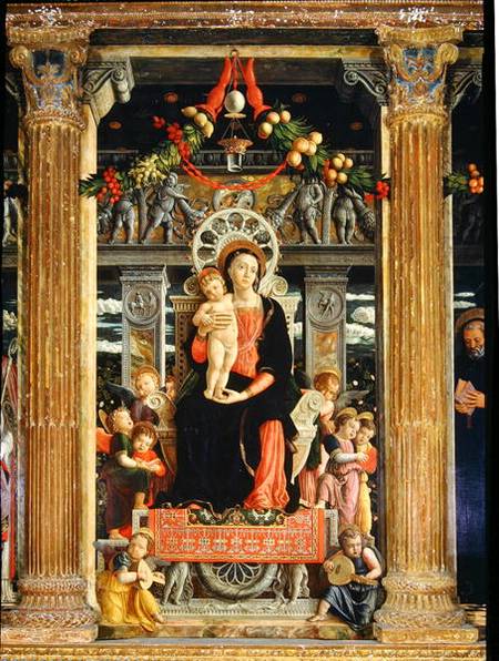 Virgin and Child with Angels, central panel from the Altarpiece of St. Zeno of Verona a Andrea Mantegna