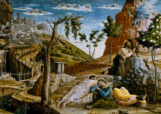 The Agony in the Garden, left hand predella panel from the Altarpiece of St. Zeno of Verona a Andrea Mantegna