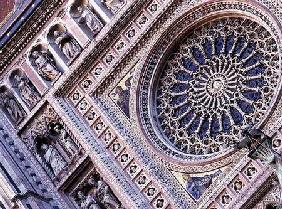 Rose window from the facade, designed