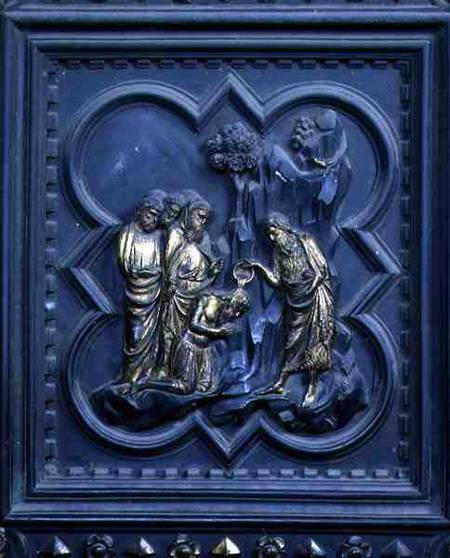 The Baptism of the Disciples, ninth panel of the South Doors of the Baptistery of San Giovanni a Andrea Pisano