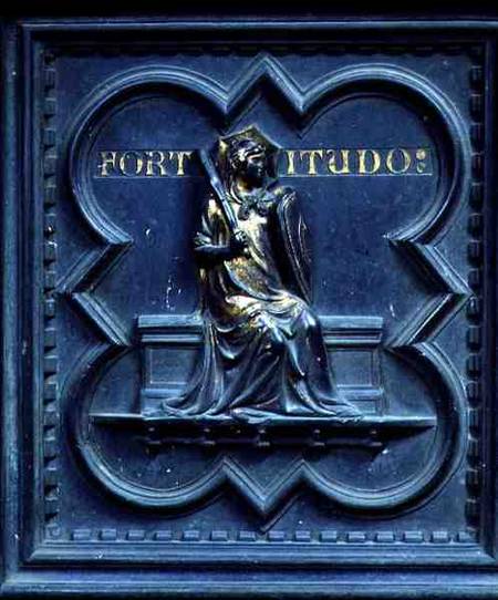 Fortitude, panel E of the South Doors of the Baptistery of San Giovanni a Andrea Pisano