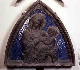 Virgin and Child, detail, relief tile from the Campanile