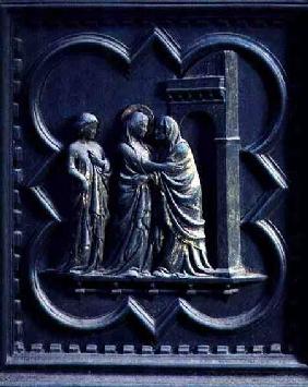 The Visitation, third panel of the South Doors of the Baptistery of San Giovanni
