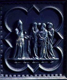 Zechariah is Struck Dumb, second panel of the South Doors of the Baptistery of San Giovanni