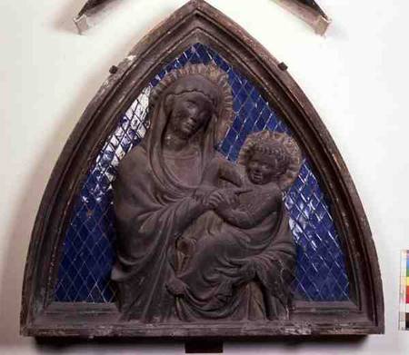 Virgin and Child, detail, relief tile from the Campanile a Andrea Pisano