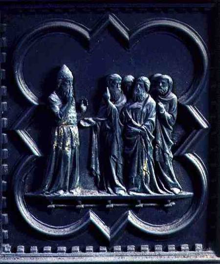 Zechariah is Struck Dumb, second panel of the South Doors of the Baptistery of San Giovanni a Andrea Pisano
