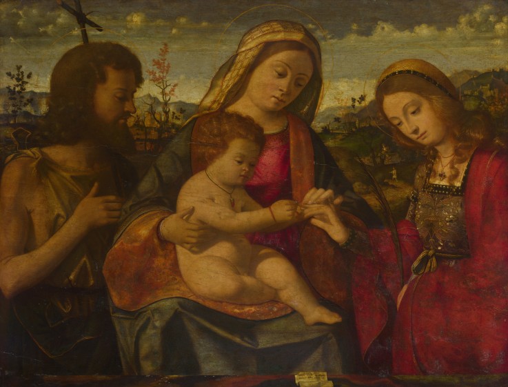 The Virgin and Child with Saints John the Baptist and Catherine a Andrea Previtali