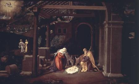 The Nativity and the Annunciation to the Shepherds a Andrea Previtali