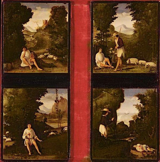 Scenes from Tebaldeo''s Eclogues, c.1505 a Andrea Previtali