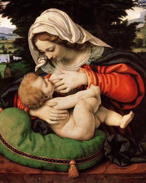 The Virgin of the Green Cushion, 1507-10 a Andrea Solario