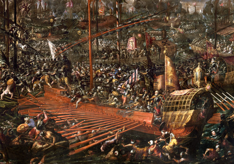 The Battle of Lepanto on 7 October 1571 (Detail) a Andrea Vicentino