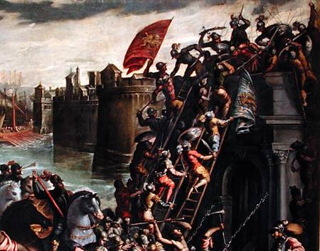 The Crusaders Conquering the City of Zara in 1202  (detail) a Andrea Vicentino