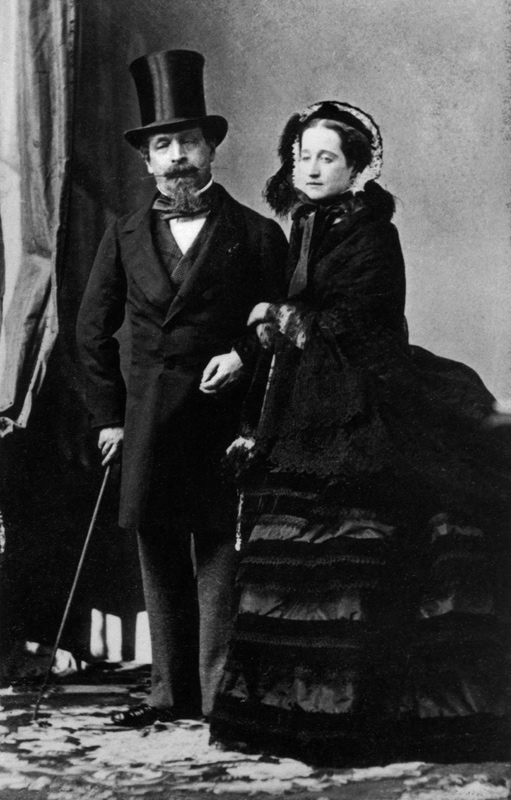 Emperor Napoleon III and Empress Eugenie, c.1865 (sepia photograph) (b/w photo)  a Andre Adolphe Eugene Disderi