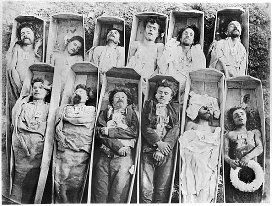 Communards in their coffins, c.1871 a Andre Adolphe Eugene Disderi
